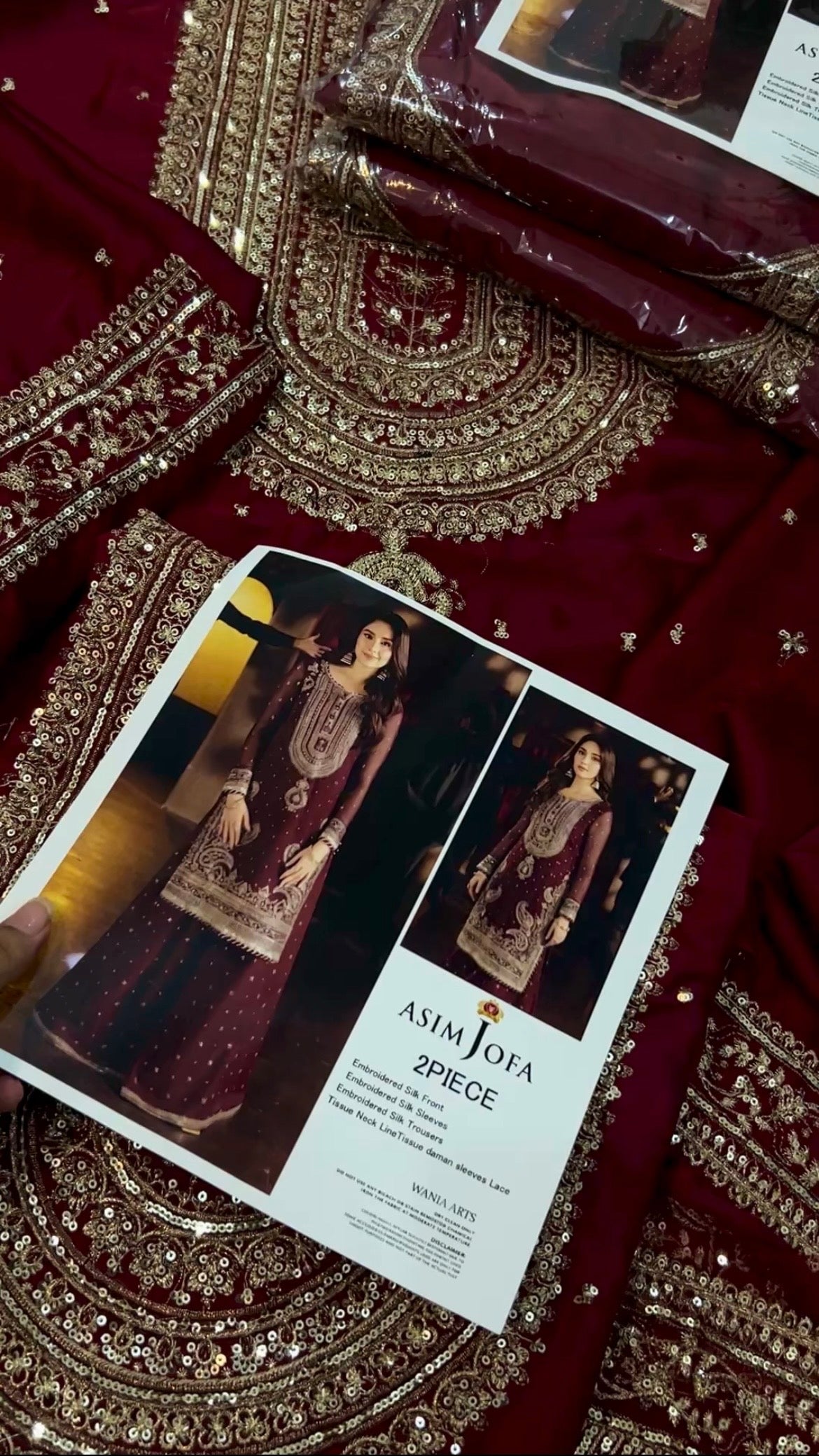 Embroidered 2pc silk