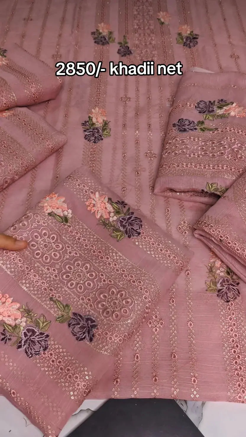 Khadii net two piece embroidered article tp87 My Store