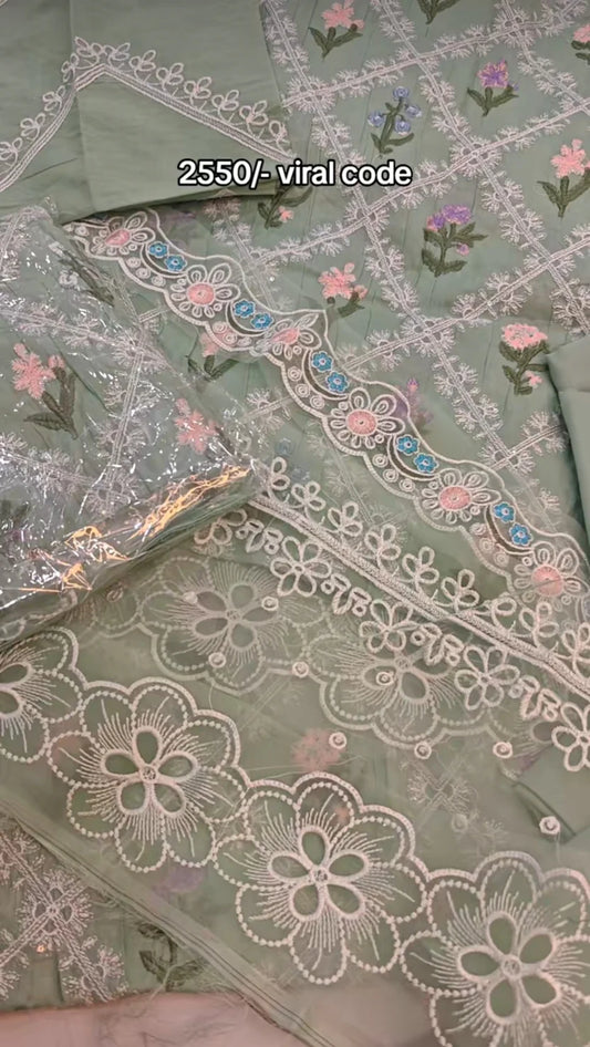 Heavy luxury two piece embroidered article aqua34