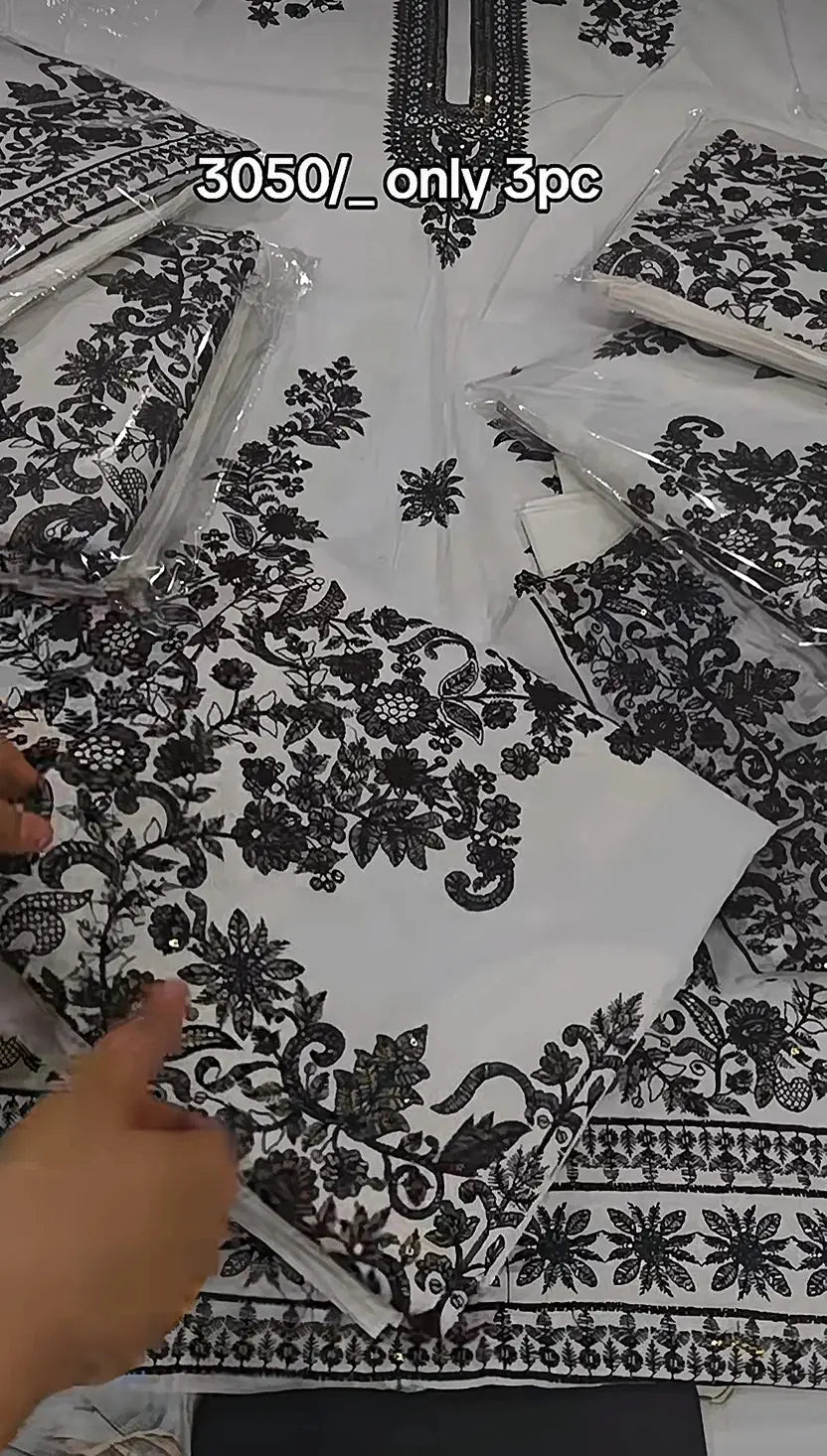 LAWN EMBROIDERED THREE PIECE ARTICLE SD567 My Store